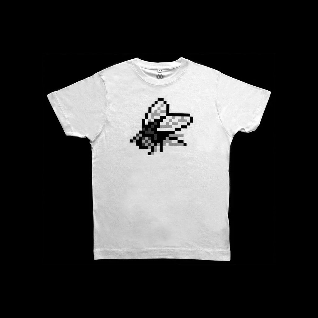Space Invader Art Pixel Fly White Silkscreen 2020 - Adult & Kids T-Shirts, Sweatshirts & Hoodies apparel design preview 1