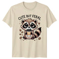Cute But Feral Funny Raccoon Coffee Animal Pun - Adult & Kids T-Shirts, Sweatshirts & Hoodies apparel design preview 1
