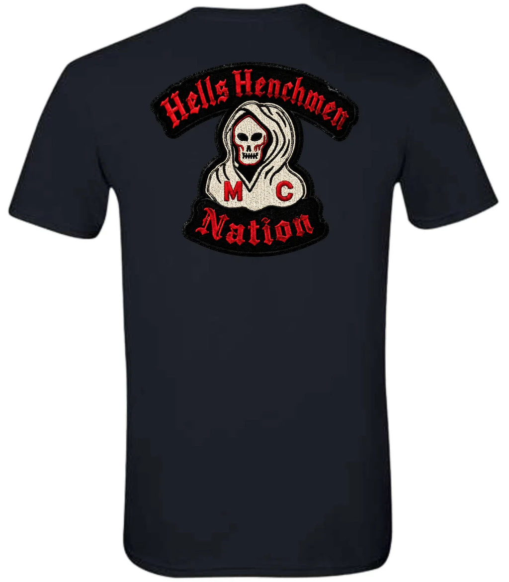 Hells Henchmen Mc Nation Bottom Rocker Black Crew - Adult & Kids T-Shirts, Sweatshirts & Hoodies apparel design preview 1