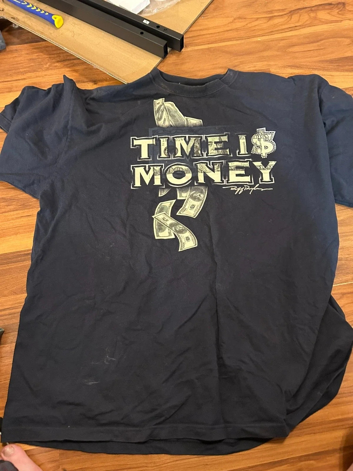 Vintage Ruff Ryders Denim Co Black Adult 3XL Time Is - Adult & Kids T-Shirts, Sweatshirts & Hoodies apparel design preview 1