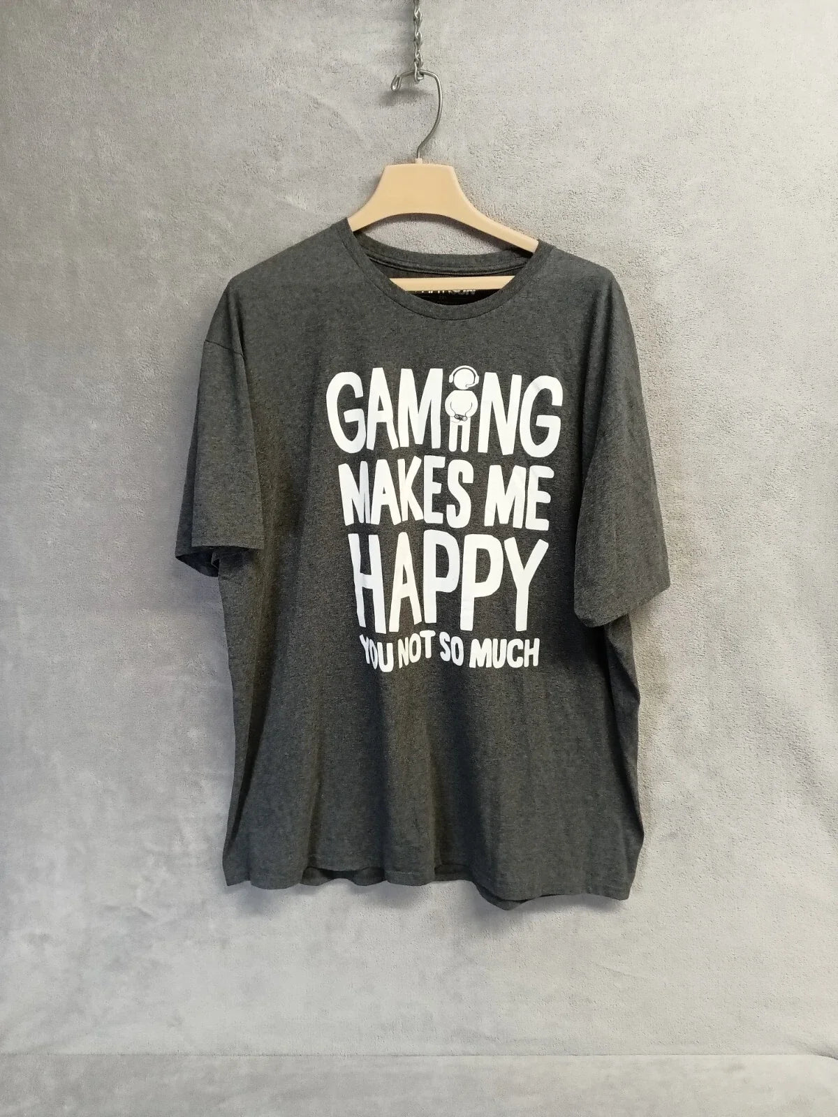 FifthSun Mens XXL Gray "Gaming Makes Me Happy" Funny - Adult & Kids T-Shirts, Sweatshirts & Hoodies apparel design preview 1