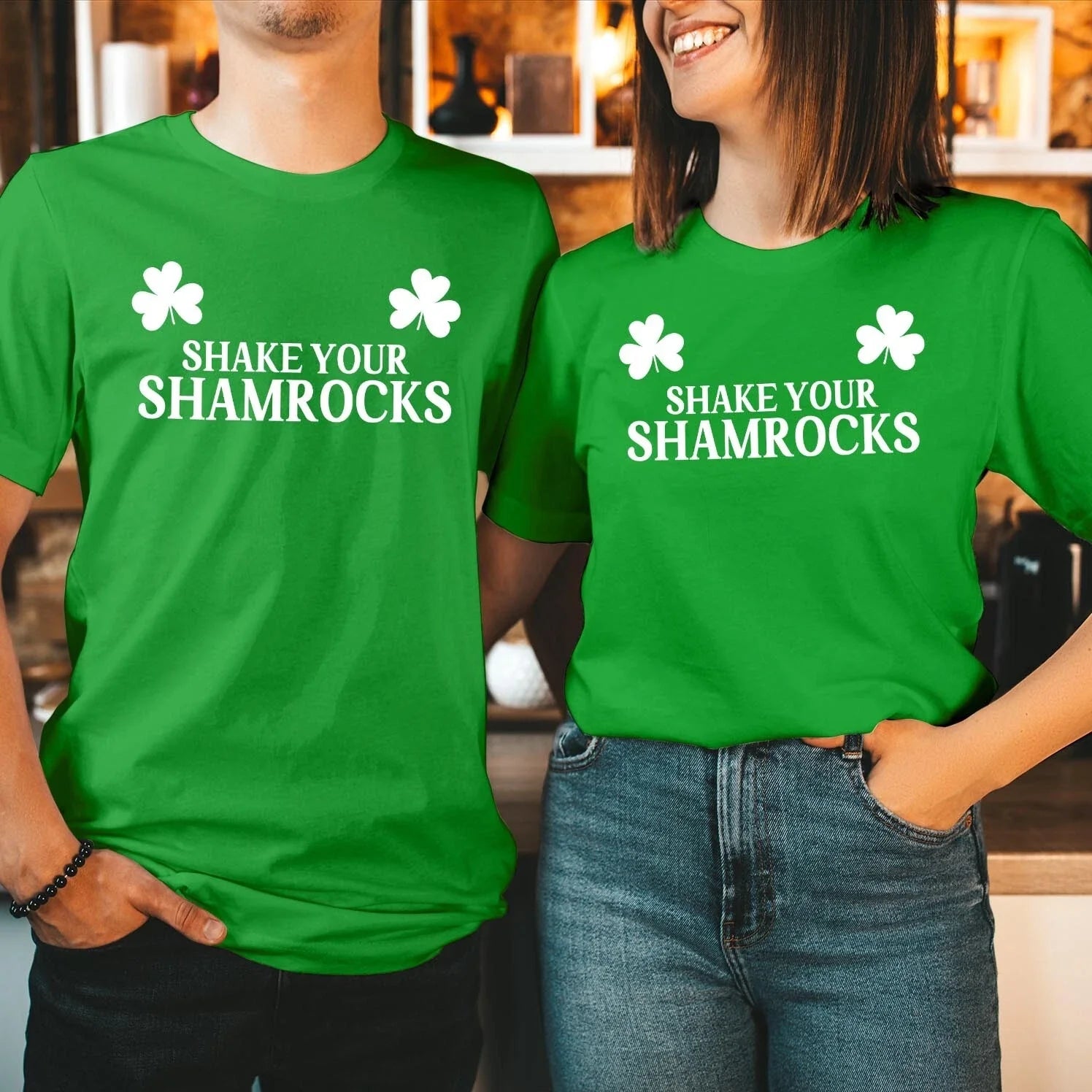 (210) Shake Your Shamrocks Happy St Patricks Day - Adult & Kids T-Shirts, Sweatshirts & Hoodies apparel design preview 1