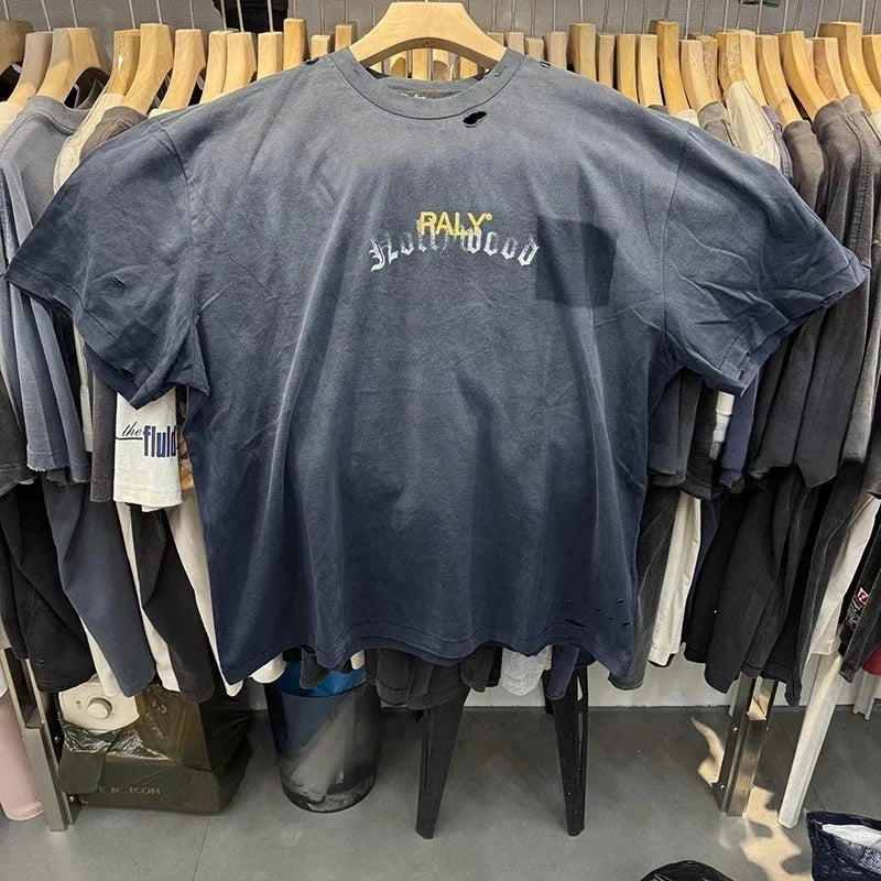 Faded Hollywood Motorcycle Font Paly Mens Navy Blue - Adult & Kids T-Shirts, Sweatshirts & Hoodies apparel design preview 1