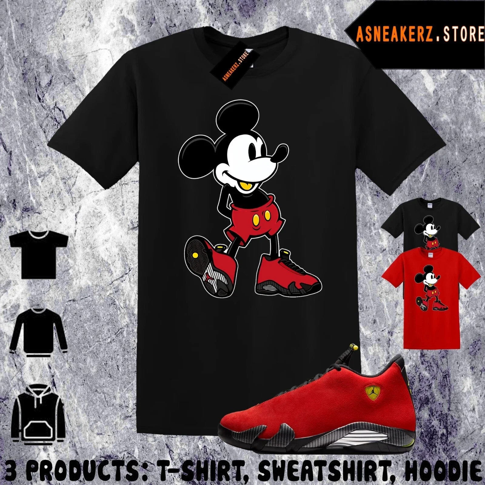 Matching AJ 14 Ferrari 2025 Match Sneaker Sneakerhead - Adult & Kids T-Shirts, Sweatshirts & Hoodies apparel design preview 1
