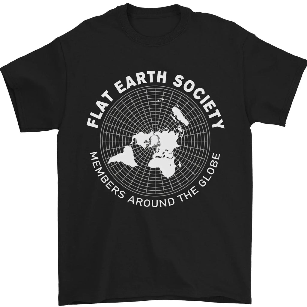 Flat Earth Society Members Around the Globe Mens 100% - Adult & Kids T-Shirts, Sweatshirts & Hoodies apparel design preview 1