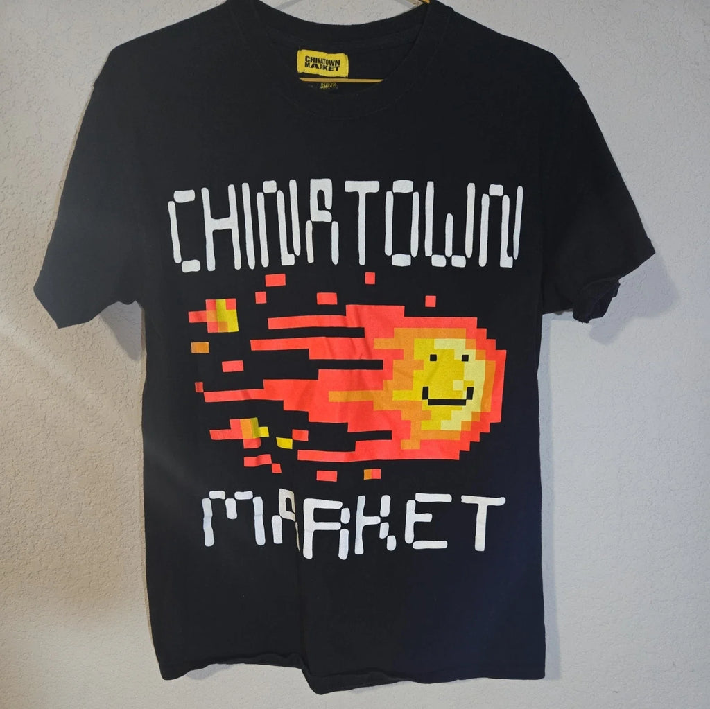 Chinatown Market Pixel Fireball Arcade Logo T‑ Men's - Adult & Kids T-Shirts, Sweatshirts & Hoodies apparel design preview 1