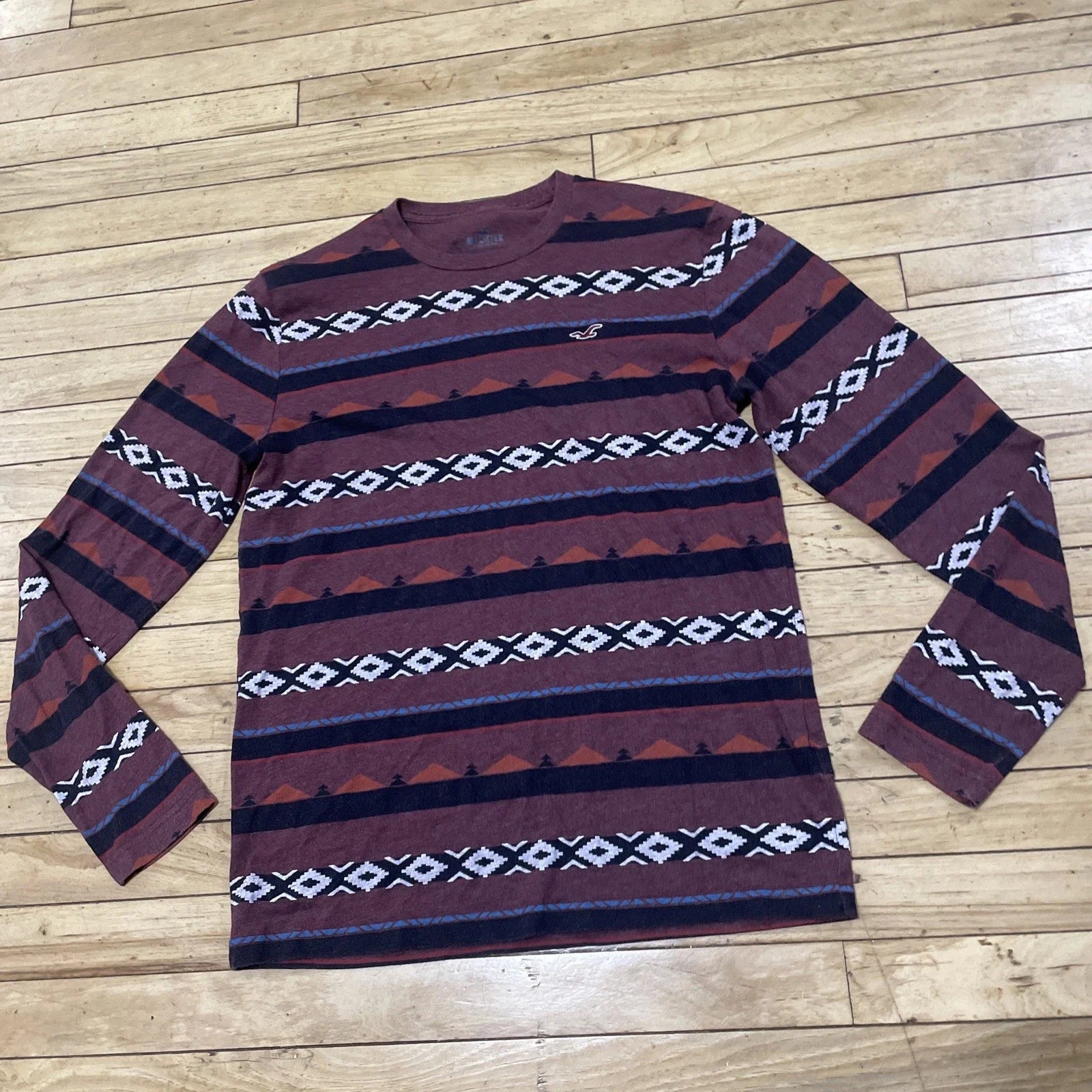 Hollister Southwestern Aztec Men M Red Western Boho - Adult & Kids T-Shirts, Sweatshirts & Hoodies apparel design preview 1
