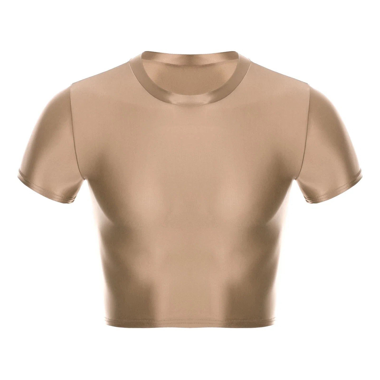 Men Glossy Crop Tops Stretchy Casual Short Sleeve - Adult & Kids T-Shirts, Sweatshirts & Hoodies apparel design preview 1