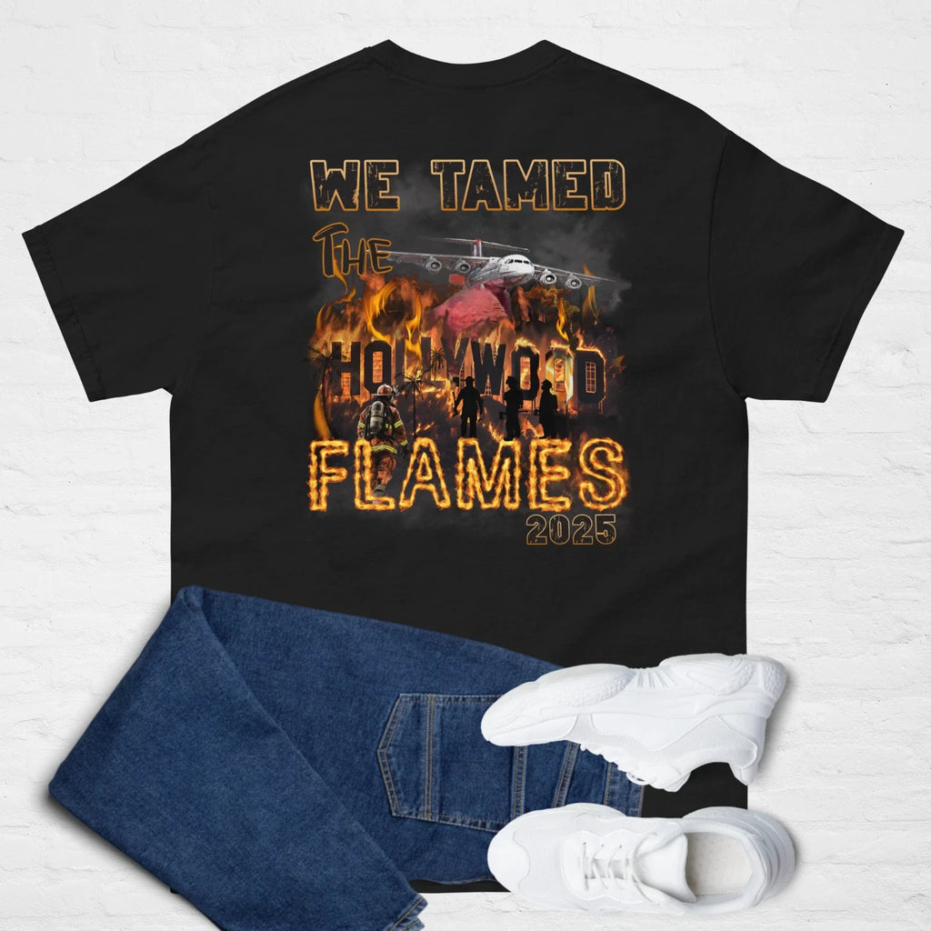 LA, California Fire Firefighter WE TAMED THE - Adult & Kids T-Shirts, Sweatshirts & Hoodies apparel design preview 1