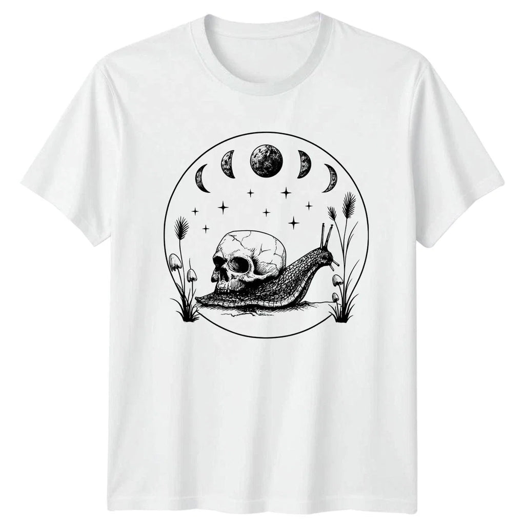 Skull Snail Moon Phases Celestial Gothic Birthday - Adult & Kids T-Shirts, Sweatshirts & Hoodies apparel design preview 1