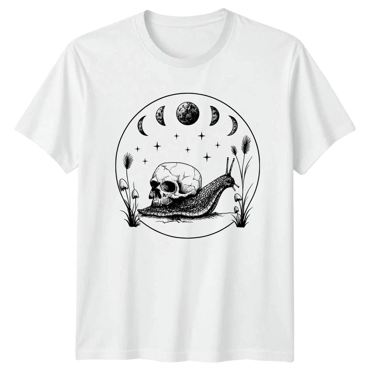 Skull Snail Moon Phases Celestial Gothic Birthday - Adult & Kids T-Shirts, Sweatshirts & Hoodies apparel design preview 1