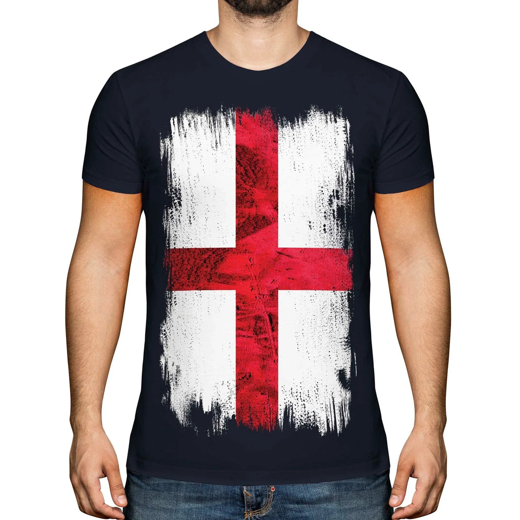 ENGLAND ST GEORGE GRUNGE FLAG MENS TOP ENGLISH - Adult & Kids T-Shirts, Sweatshirts & Hoodies apparel design preview 1