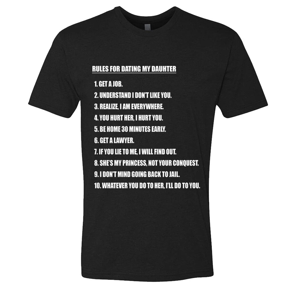 Rules For Dating My Daughter Mens Funny Boyfriend - Adult & Kids T-Shirts, Sweatshirts & Hoodies apparel design preview 1