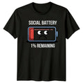 Social Battery 1 Percent Remaining Introvert Anxiety - Adult & Kids T-Shirts, Sweatshirts & Hoodies apparel design preview 1