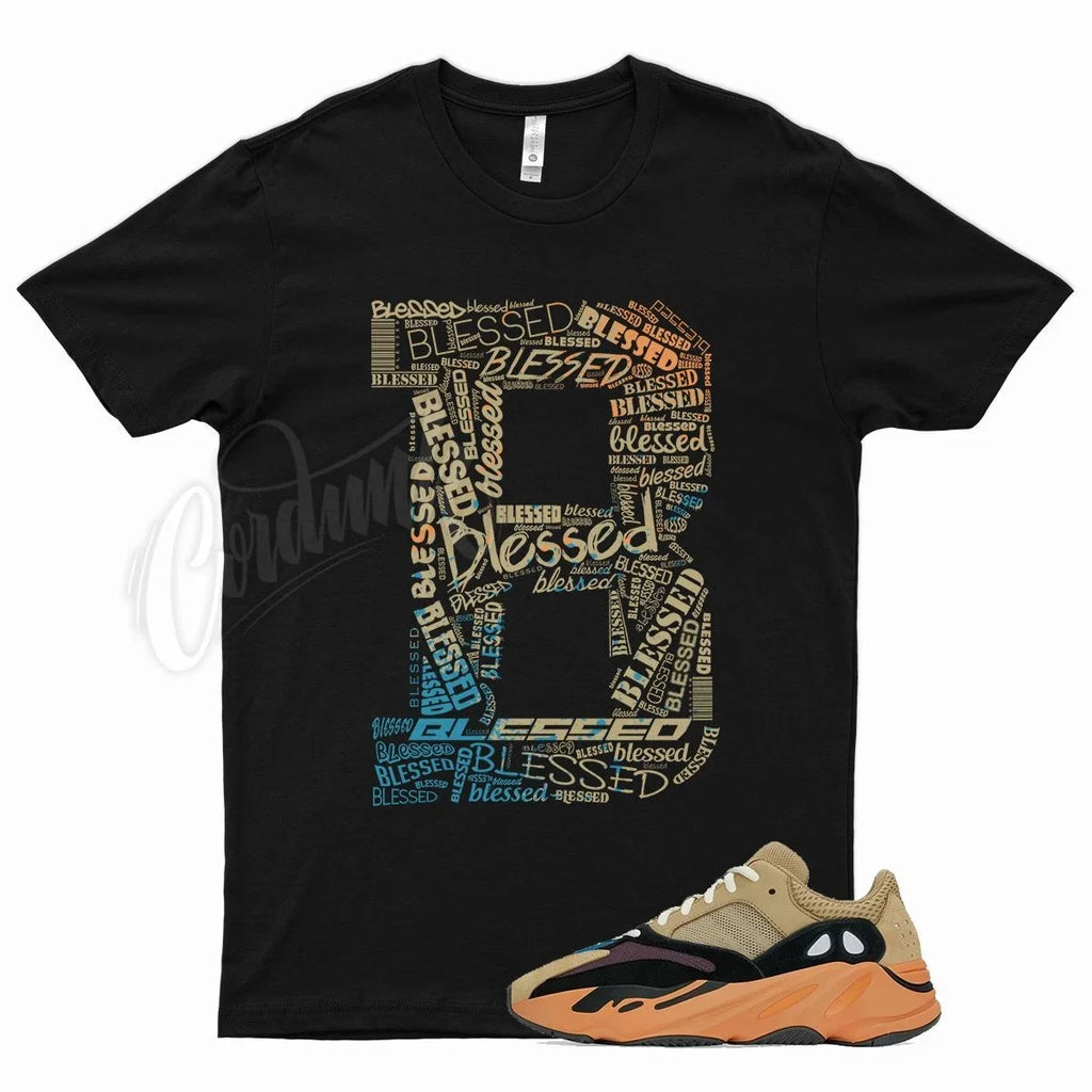 Black BLESSED for YZ Boost 700 Enflame Amber V1 - Adult & Kids T-Shirts, Sweatshirts & Hoodies apparel design preview 1