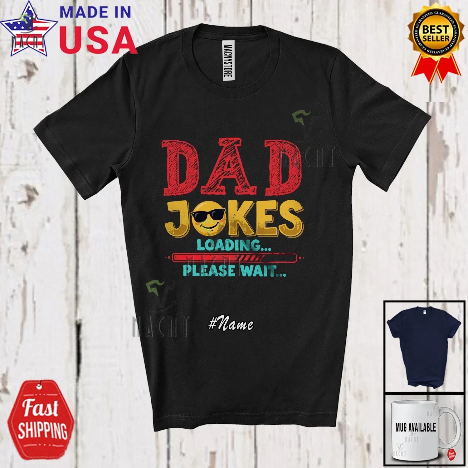 Custom Name Dad Joke Wait; Humorous Father's Day - Adult & Kids T-Shirts, Sweatshirts & Hoodies apparel design preview 1
