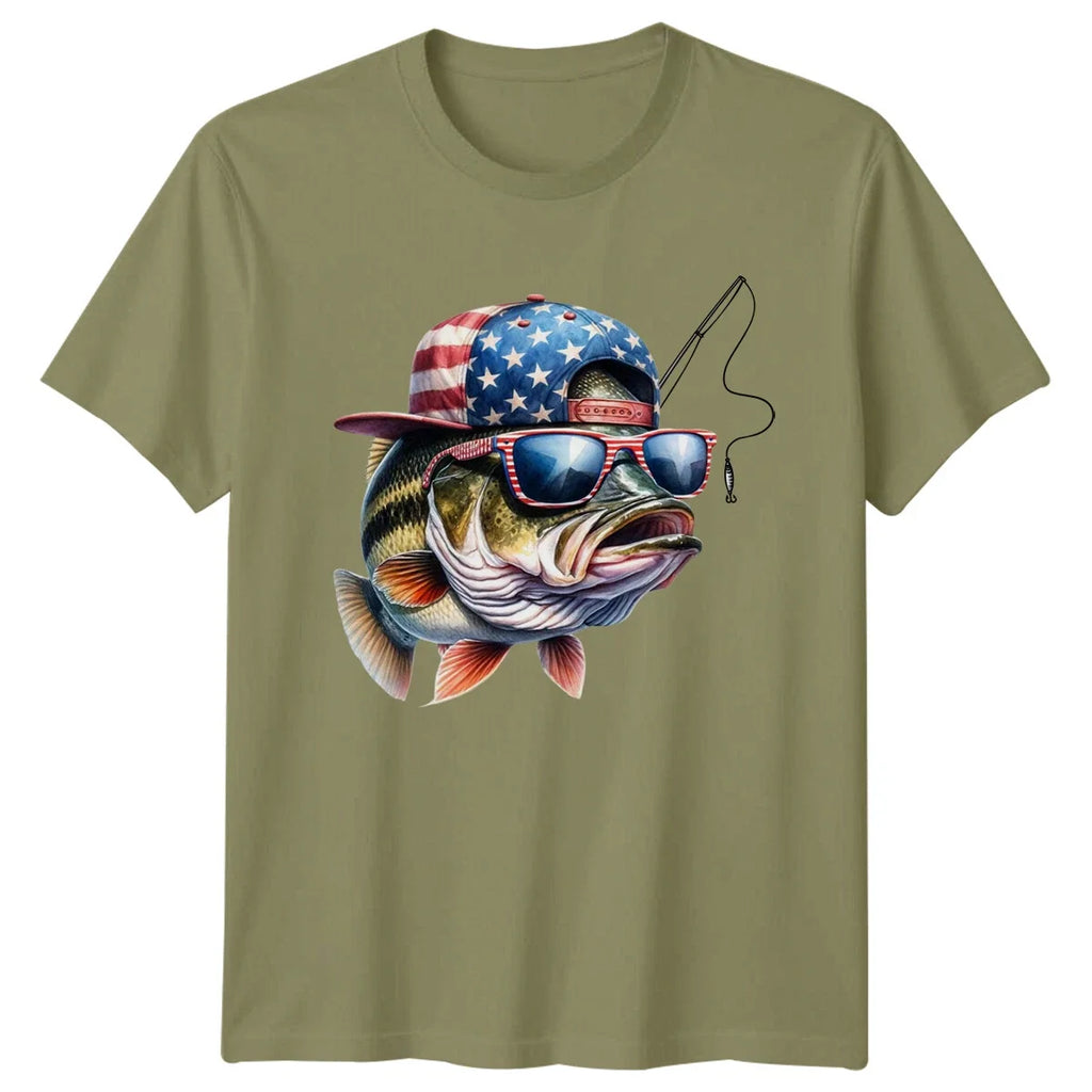 American Bass Fishing Mens Patriotic Angler - Adult & Kids T-Shirts, Sweatshirts & Hoodies apparel design preview 1