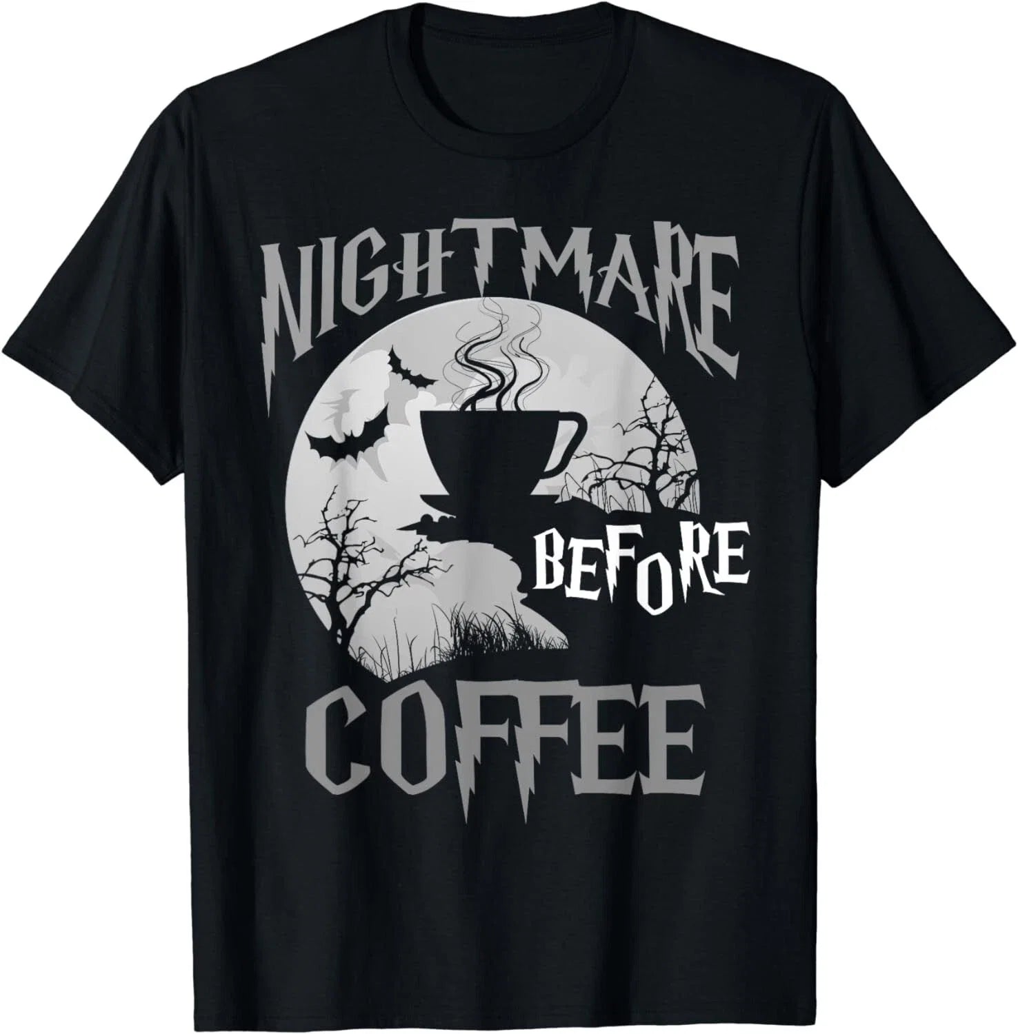 Cute Nightmare Before Coffee Halloween Funny Mug Gift - Adult & Kids T-Shirts, Sweatshirts & Hoodies apparel design preview 1