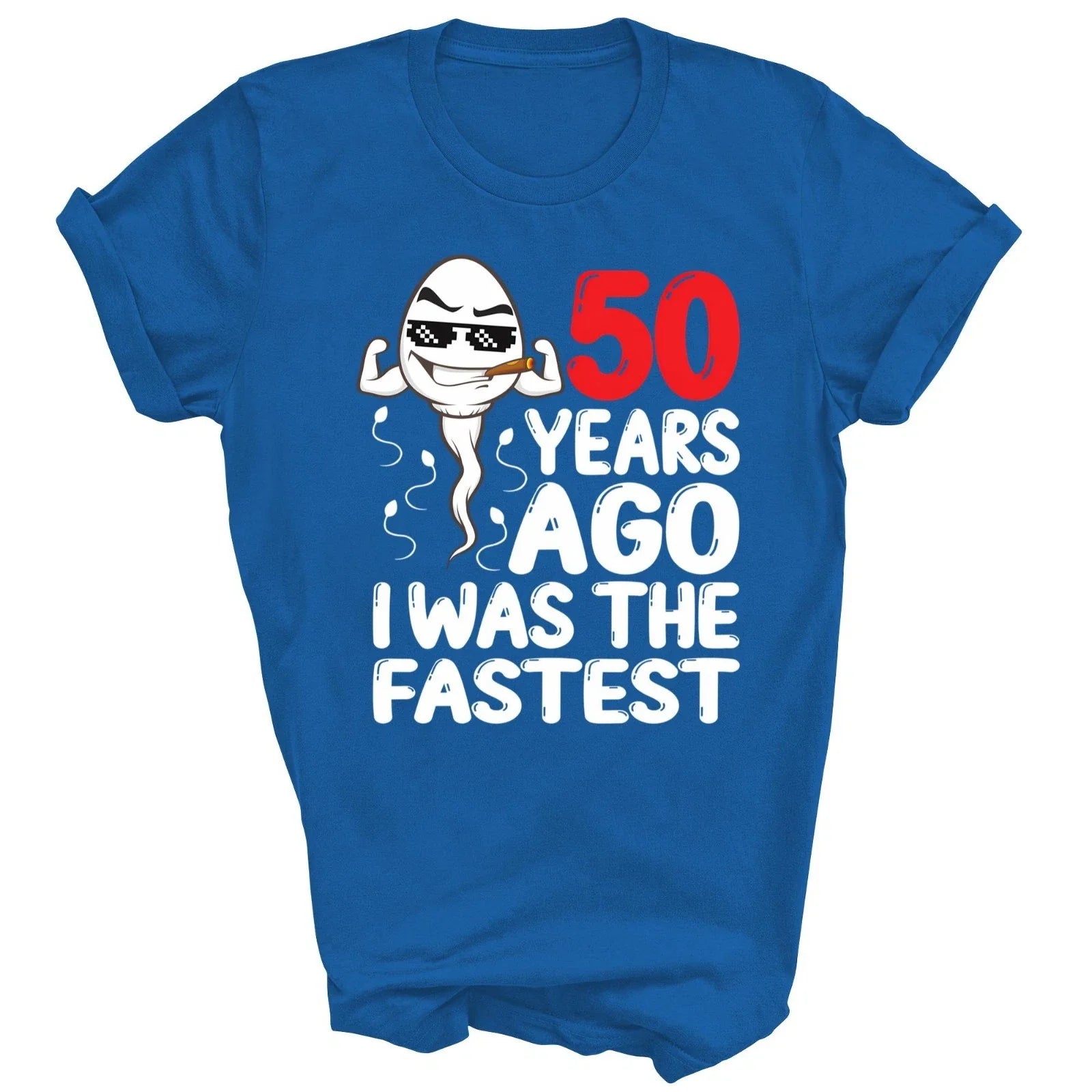 50th Birthday 50 Years Ago I Was The Fastest Gift - Adult & Kids T-Shirts, Sweatshirts & Hoodies apparel design preview 1