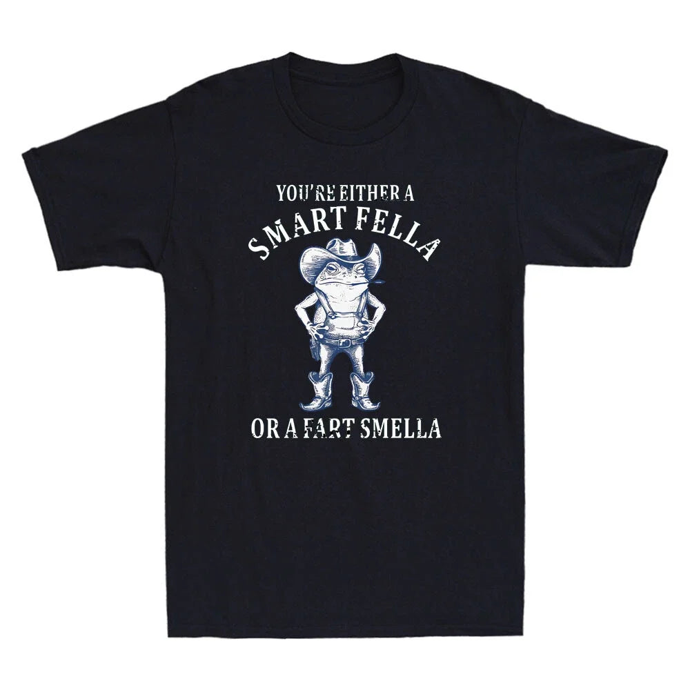 You're Either A Smart Fella Or Fart Smella Funny Frog - Adult & Kids T-Shirts, Sweatshirts & Hoodies apparel design preview 1