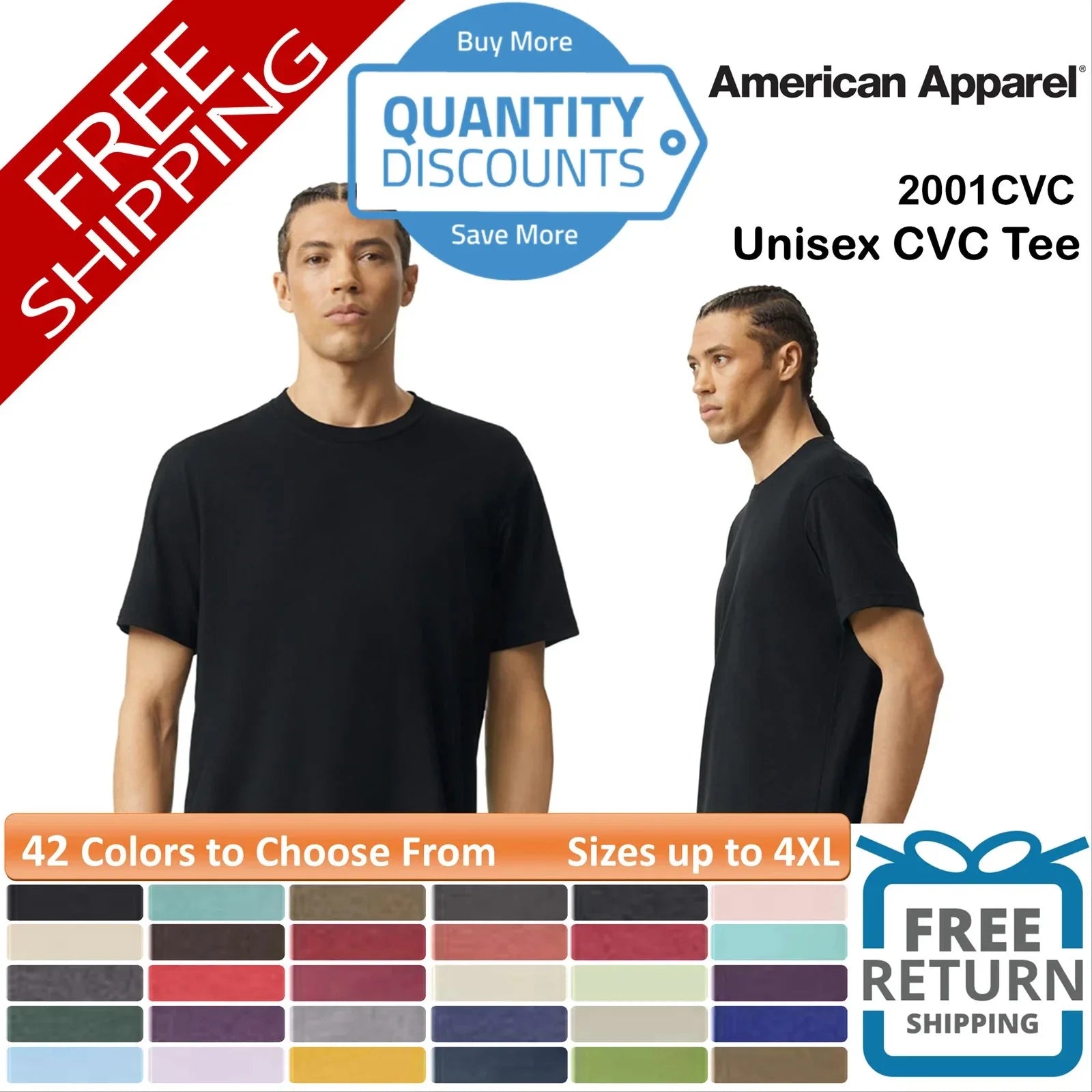 American Apparel CVC Short Sleeve Plain Blank Blend - Adult & Kids T-Shirts, Sweatshirts & Hoodies apparel design preview 1