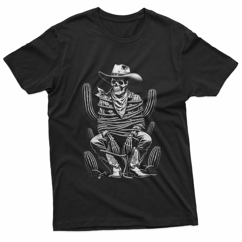 Skeleton Cowboy Cactus Desert Alt Goth Western Gothic - Adult & Kids T-Shirts, Sweatshirts & Hoodies apparel design preview 1