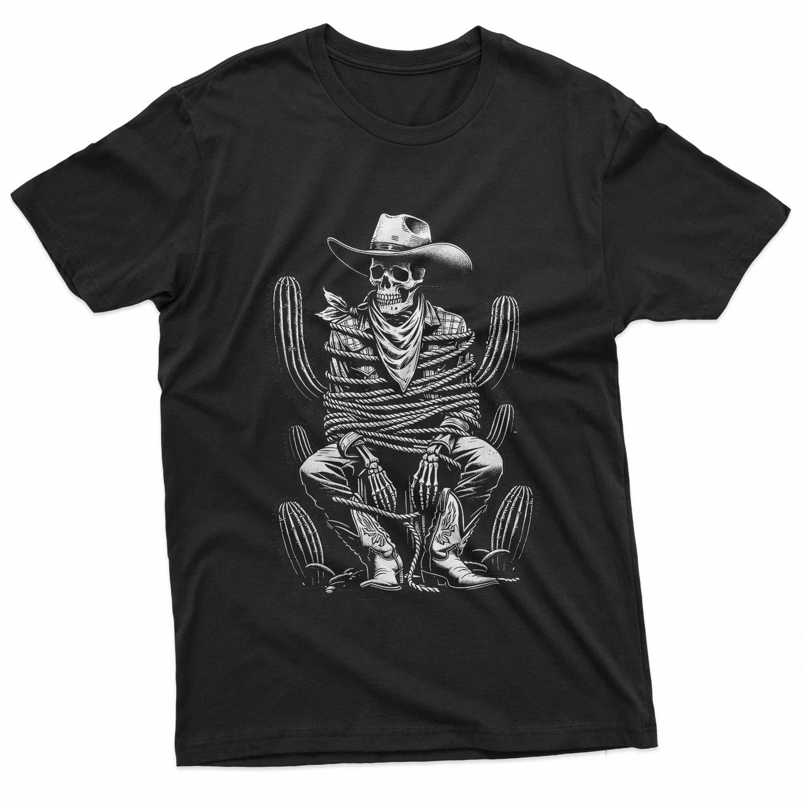 Skeleton Cowboy Cactus Desert Alt Goth Western Gothic - Adult & Kids T-Shirts, Sweatshirts & Hoodies apparel design preview 1