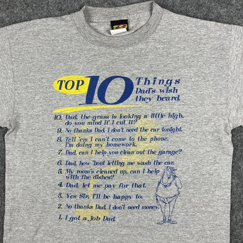 TSI Mens L Gray Top 10 Things Dads Wish Humor Joke - Adult & Kids T-Shirts, Sweatshirts & Hoodies apparel design preview 1