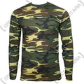 Woodland Camo Long Sleeved 100% Cotton Army Military - Adult & Kids T-Shirts, Sweatshirts & Hoodies apparel design preview 1