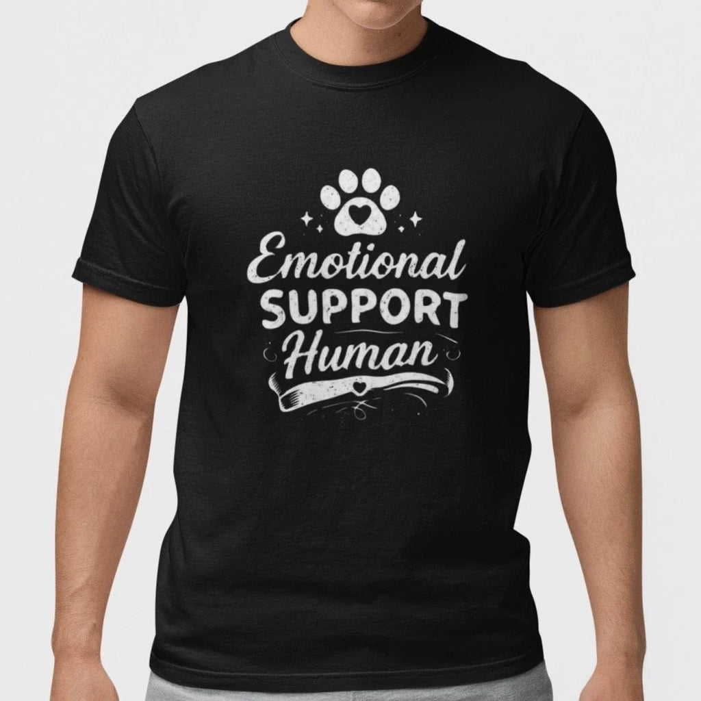 Emotional Support Human Dog Paw Heart Funny 100% - Adult & Kids T-Shirts, Sweatshirts & Hoodies apparel design preview 1