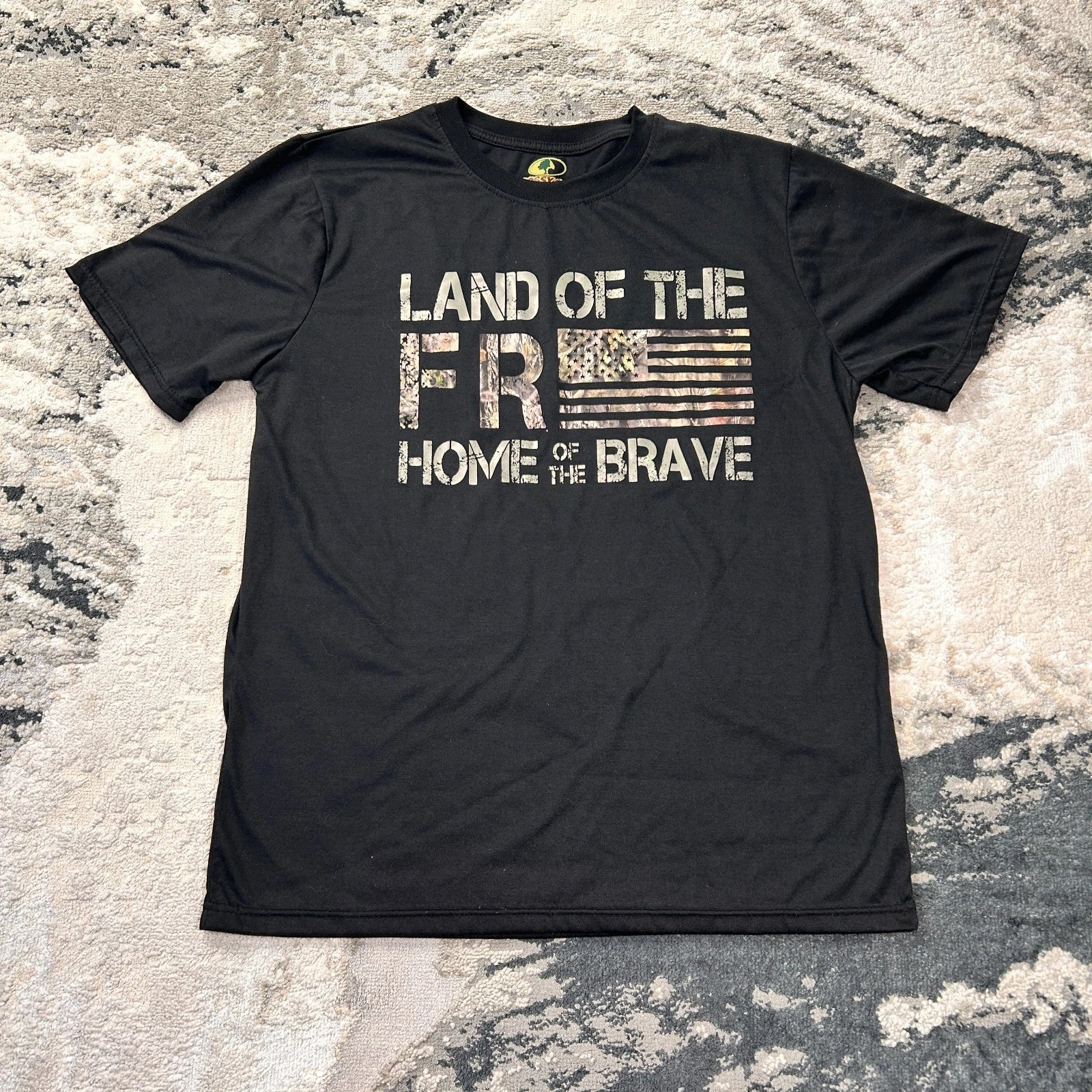 Mossyoak Mens Medium Black Land Of The Free Home - Adult & Kids T-Shirts, Sweatshirts & Hoodies apparel design preview 1