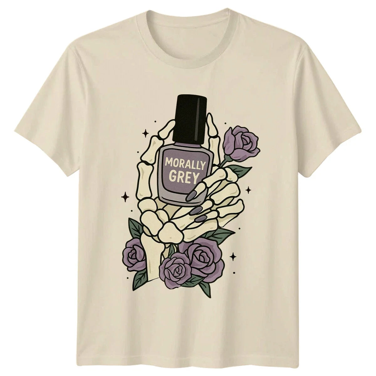 Morally Grey Nail Polish Skeleton Hands Gothic Mens - Adult & Kids T-Shirts, Sweatshirts & Hoodies apparel design preview 1