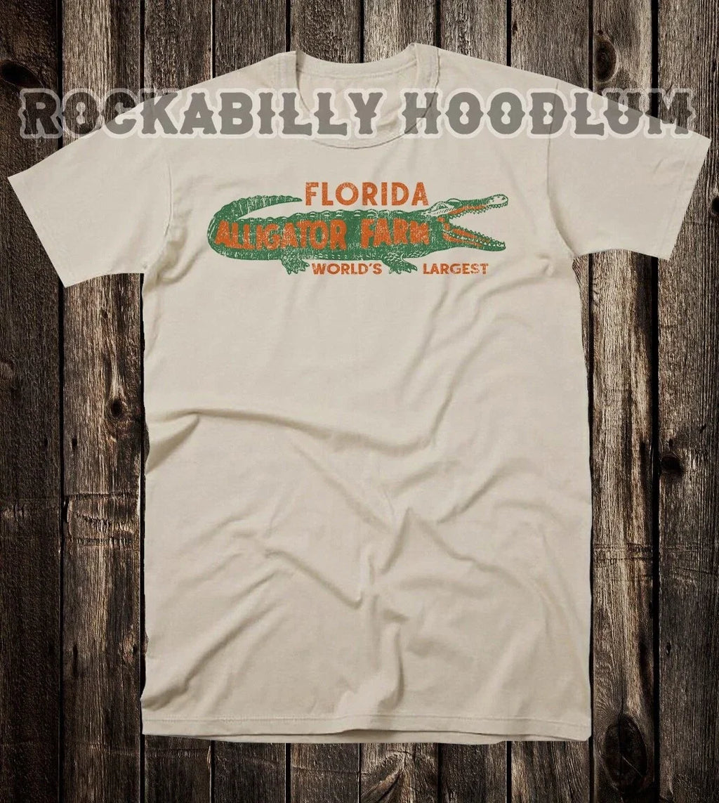 Retro Travel Vtg Tourist State Florida Gator Farm - Adult & Kids T-Shirts, Sweatshirts & Hoodies apparel design preview 1