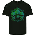 3 Ornate Green Skulls Gothic Goth Mens Cotton Top - Adult & Kids T-Shirts, Sweatshirts & Hoodies apparel design preview 1