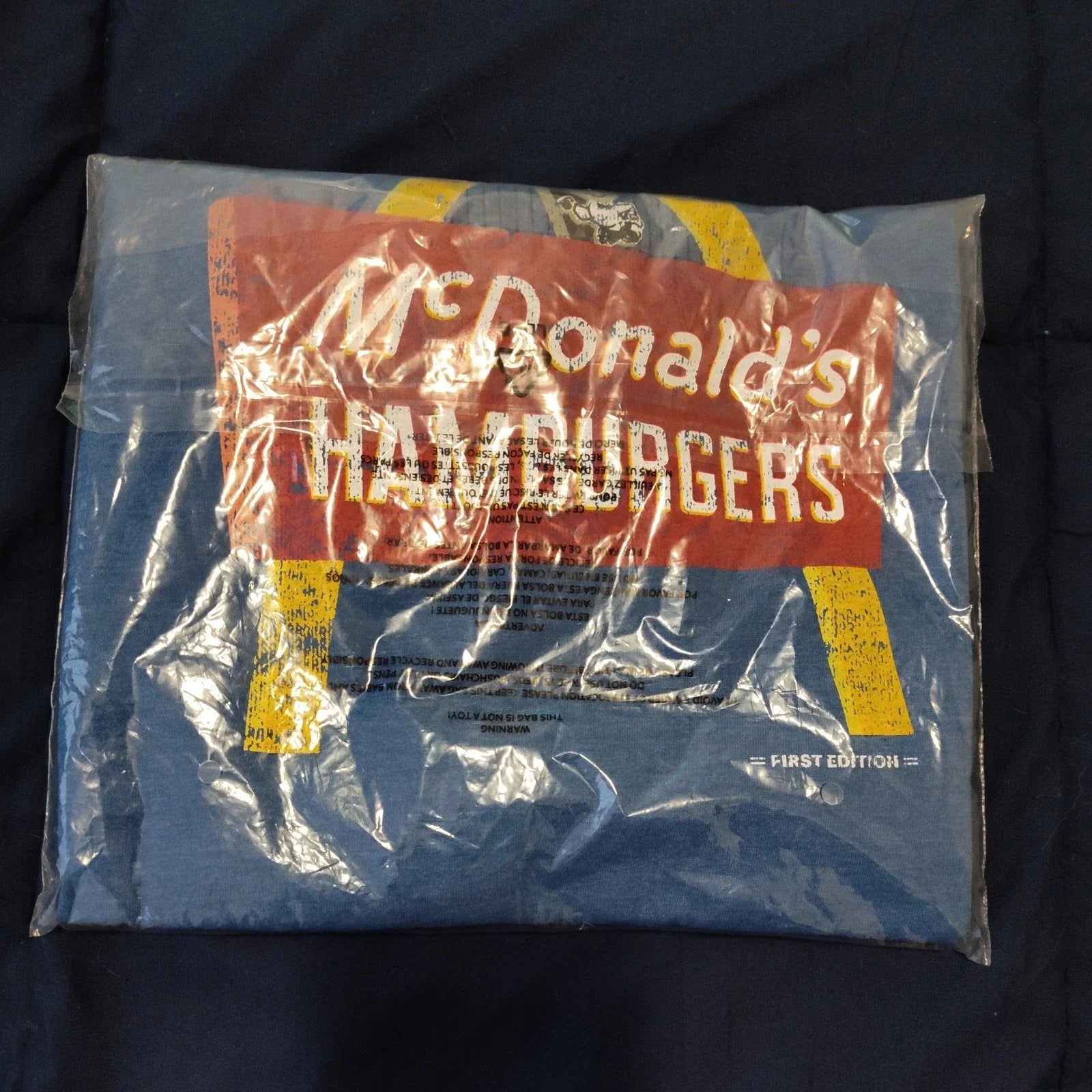 NWT Men's Blue Vintage Style McDonald's Hamburgers - Adult & Kids T-Shirts, Sweatshirts & Hoodies apparel design preview 1