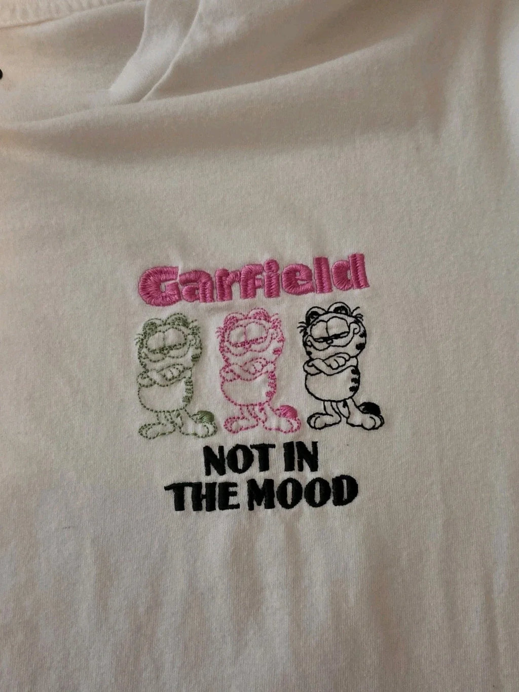 Garfield Not In The Mood Funny Cartoon Lazy Cat white - Adult & Kids T-Shirts, Sweatshirts & Hoodies apparel design preview 1