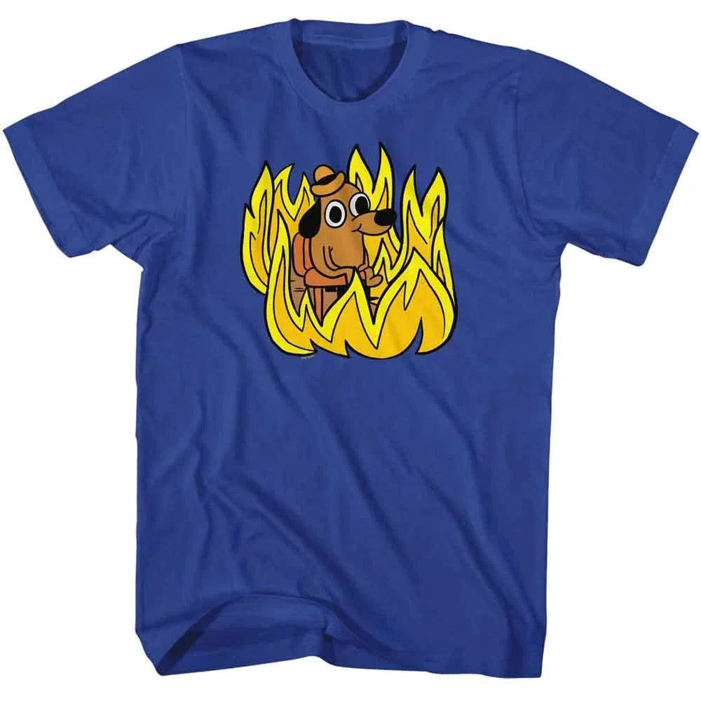 This Is Fine In Flames Royal Meme - Adult & Kids T-Shirts, Sweatshirts & Hoodies apparel design preview 1