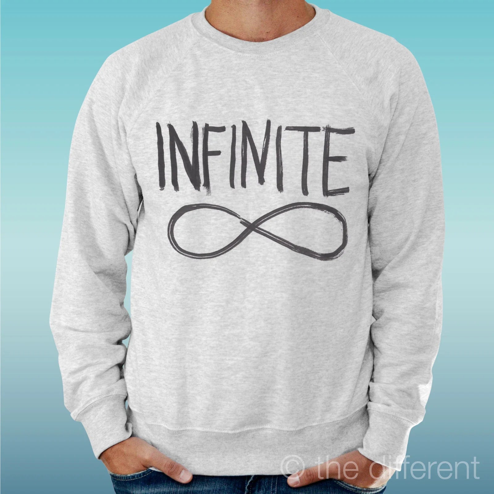 Felpa Man Light Sweater Grey Infinite Infinity Symbol - Adult & Kids T-Shirts, Sweatshirts & Hoodies apparel design preview 1