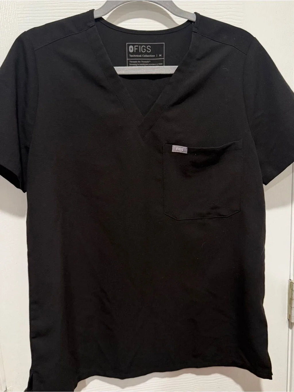 FIGS Technical Collection Scrub Top Black V-Neck - Adult & Kids T-Shirts, Sweatshirts & Hoodies apparel design preview 1