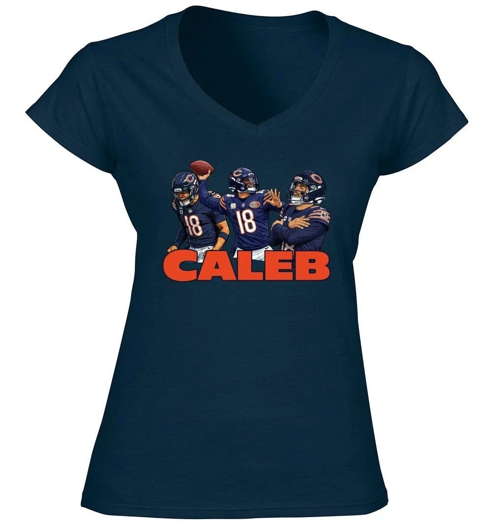 Caleb Williams Collage Bears LADIES V-Neck - Adult & Kids T-Shirts, Sweatshirts & Hoodies apparel design preview 1