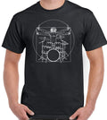 Drumming Drummer Drums Drum Da Vinci Vitruvian Man - Adult & Kids T-Shirts, Sweatshirts & Hoodies apparel design preview 1