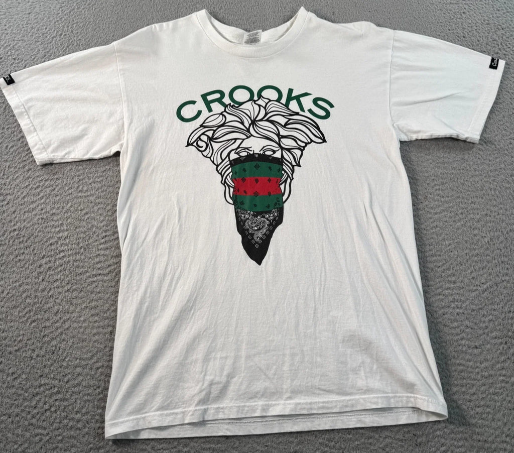 Crooks Castles Men Medium White Medusa Big Face - Adult & Kids T-Shirts, Sweatshirts & Hoodies apparel design preview 1