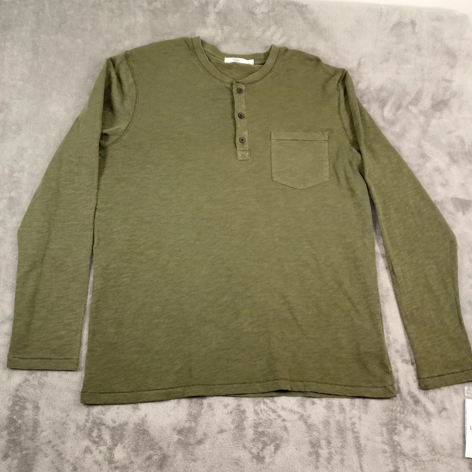 UGG Henley Men's Size Large Olive Green 100% Cotton - Adult & Kids T-Shirts, Sweatshirts & Hoodies apparel design preview 1