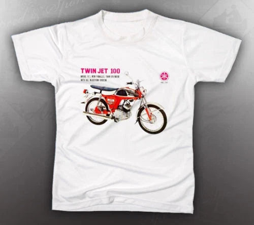 VINTAGE YAMAHA TWIN JET 100 LIKE NOS - Adult & Kids T-Shirts, Sweatshirts & Hoodies apparel design preview 1