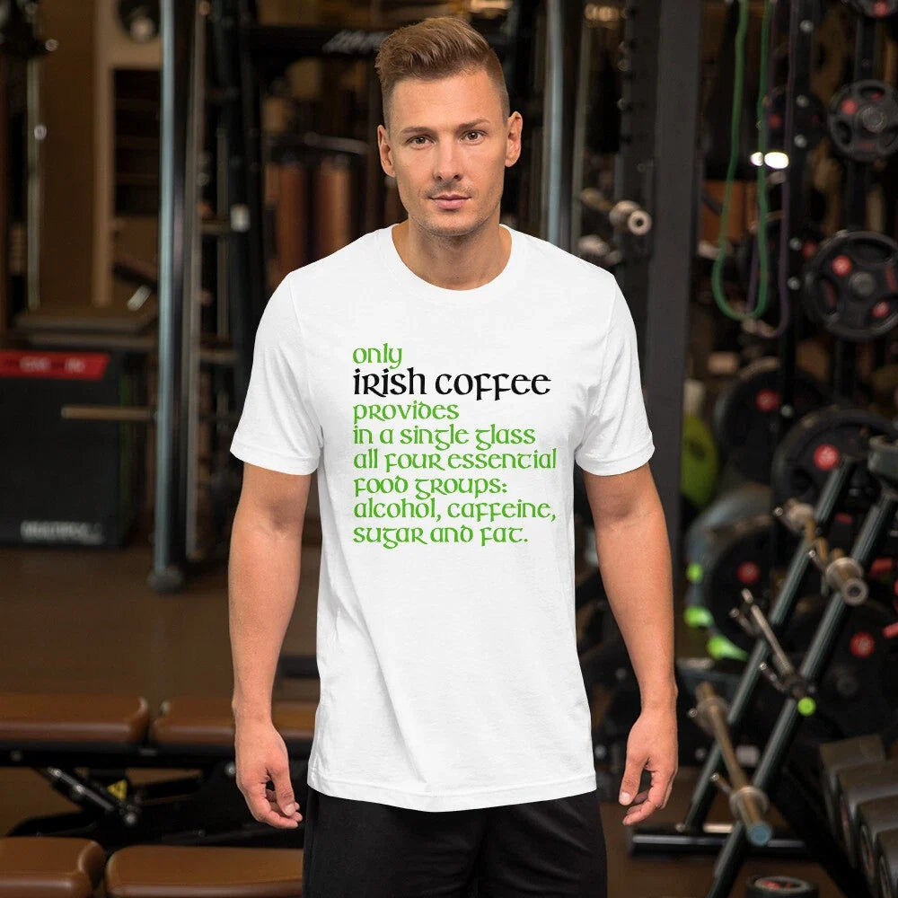 Funny Irish coffee all food groups: alcohol caffeine - Adult & Kids T-Shirts, Sweatshirts & Hoodies apparel design preview 1
