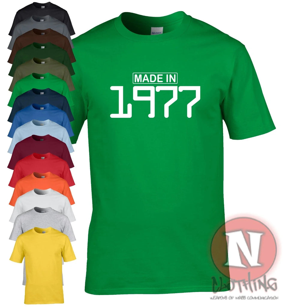 Made in 1977 birthday celebration funny party gift - Adult & Kids T-Shirts, Sweatshirts & Hoodies apparel design preview 1
