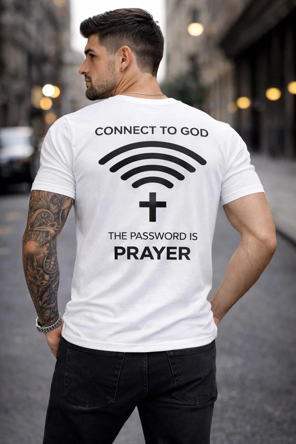 Connect to God The Password is Prayer Christian WiFi - Adult & Kids T-Shirts, Sweatshirts & Hoodies apparel design preview 1