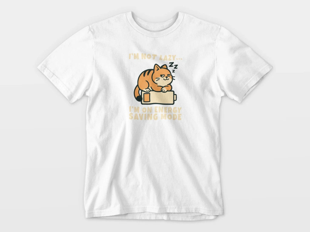 I'm Not Lazy On Energy Saving Mode Cat Funny Sleeping - Adult & Kids T-Shirts, Sweatshirts & Hoodies apparel design preview 1