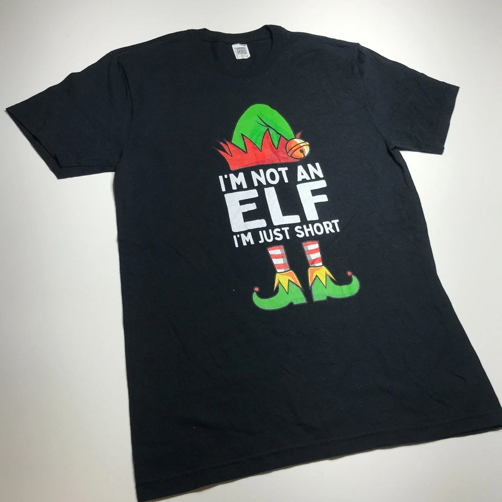 "I am not an Elf I'm Just Short" Christmas Funny - Adult & Kids T-Shirts, Sweatshirts & Hoodies apparel design preview 1