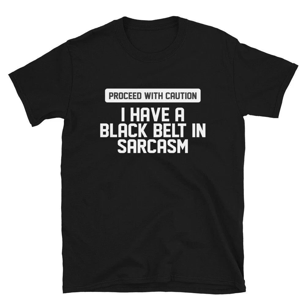 PROCEED WITH CAUTION Silly Humor Classic Fit - Adult & Kids T-Shirts, Sweatshirts & Hoodies apparel design preview 1